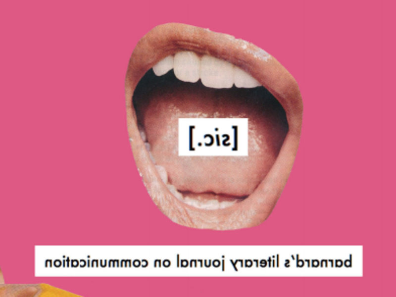 An open mouth with the word sic on the tongue--the cover of a literary journal